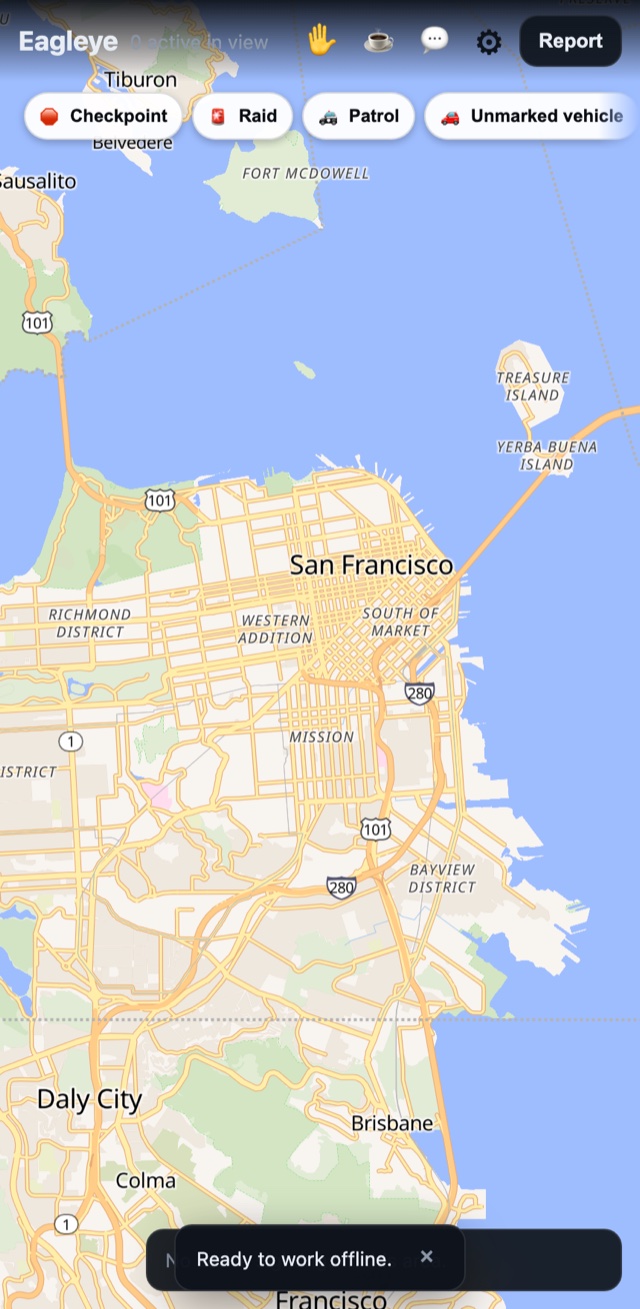 Eagleye — live report map with filters