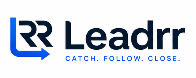 Leadrr wordmark — Catch. Follow. Close.